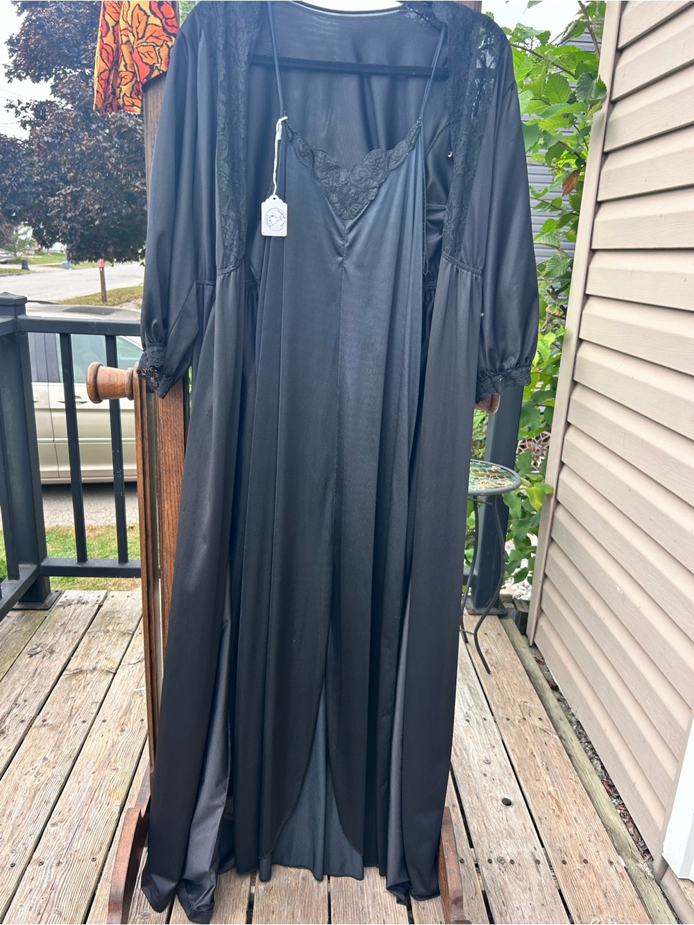 Vintage black peignoir set